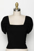 Penelope Square Neck Puff Short Sleeve Sweater Top