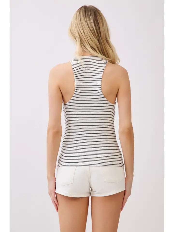 Striped Mia Essential Double Layer Tank Top (Assorted Color)