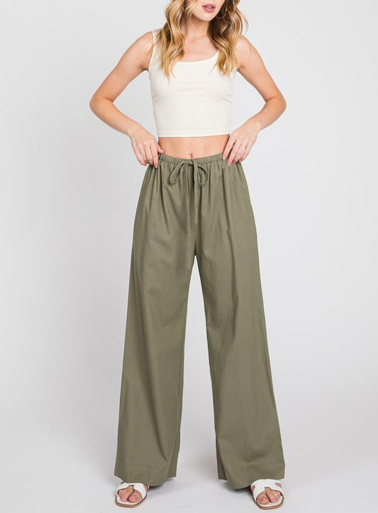 In Paradise Linen Drawstring Pants (Various Colors)