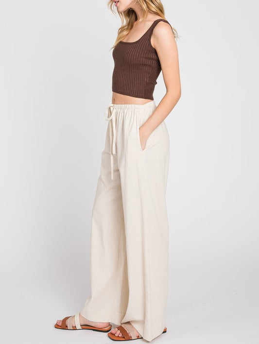 In Paradise Linen Drawstring Pants (Various Colors)