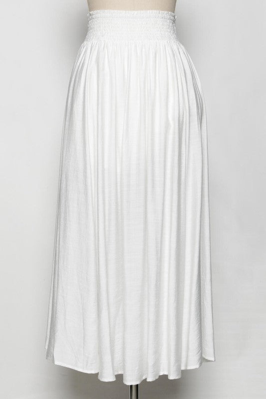 Salma Relaxed Boxy Crop Top and Maxi Skirt Set In White