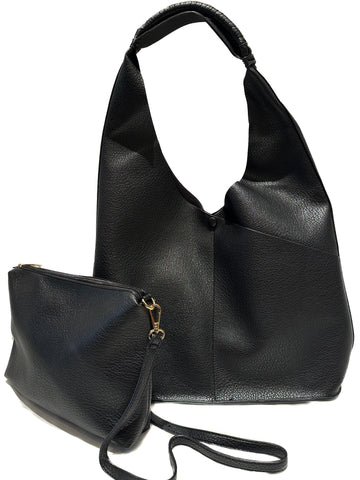 Emerson Vegan Leather Handbag In Black
