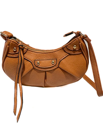 Jenson Vegan Leather Clutch With Attachable Cross Body Chain In Chestnut