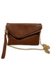 Jenson Vegan Leather Clutch With Attachable Cross Body Chain In Espresso