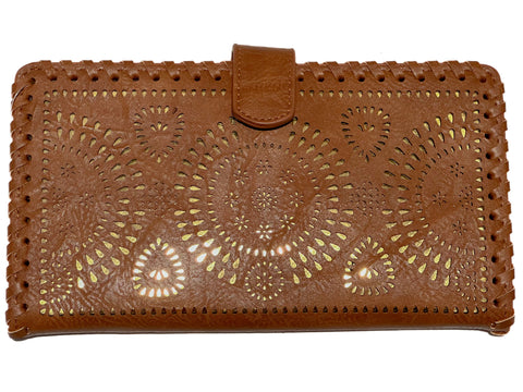 Shay Vegan Leather Woven Handbag In Brown