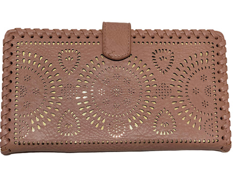 Jodie Vintage Inspired Vegan Leather Wallet In Tan