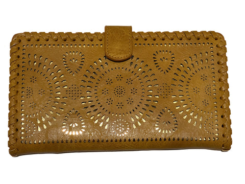 Embroidered Wood Frame Clutch