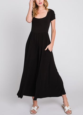 Kat Textured Maxi Dress in Black