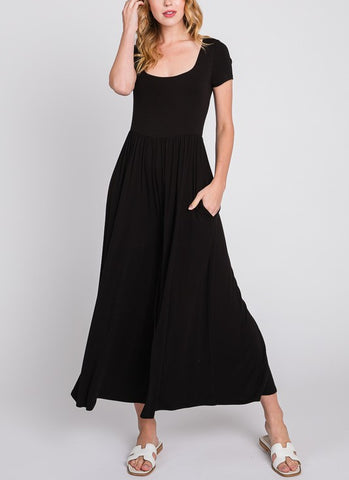 All Nighter Shoulder Sequin Mini Dress in Black