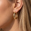Chunky Puff Gold Hinge Hoops