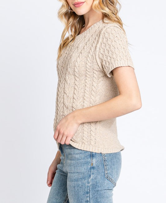 Aspen Sleeveless Cable Knit Sweater Top (Various Colors)