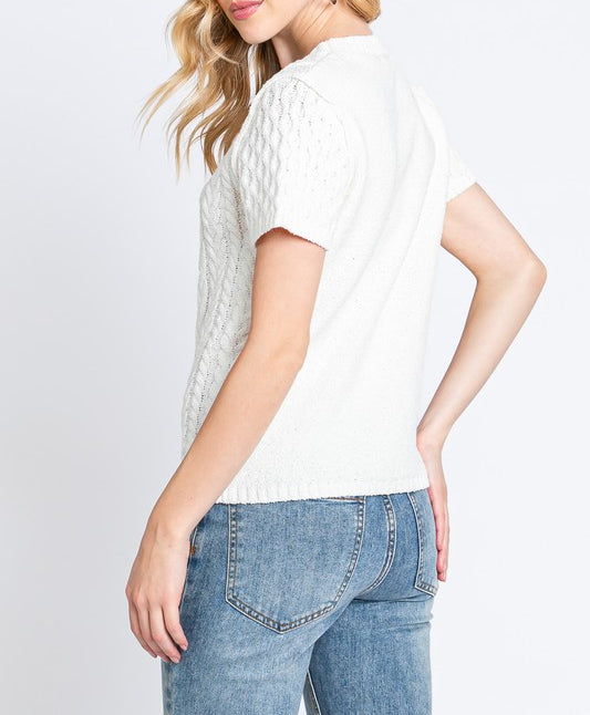 Aspen Sleeveless Cable Knit Sweater Top (Various Colors)