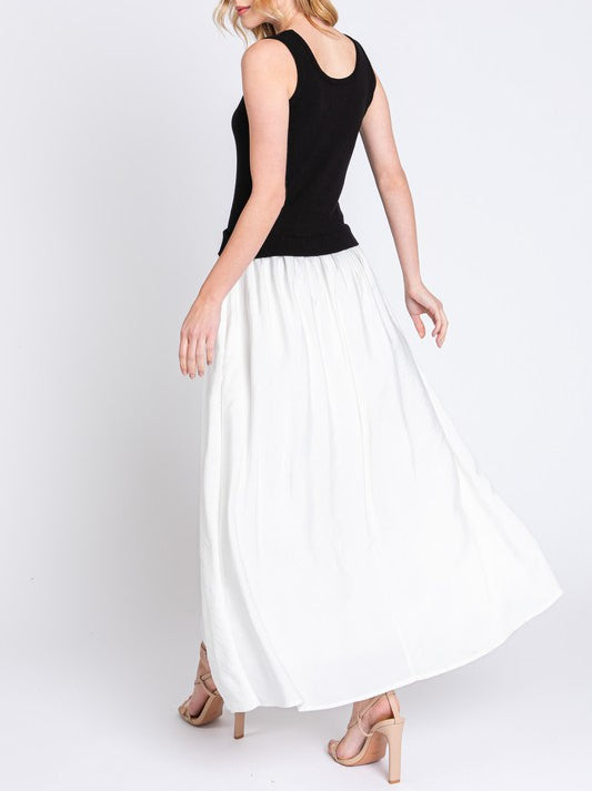 Madelyn Sleeveless Half Sweater Half Midi Dress (Various Colors)