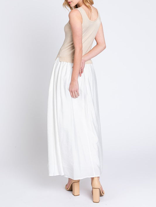 Madelyn Sleeveless Half Sweater Half Midi Dress (Various Colors)