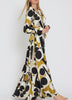 Celine Long Sleeve Abstract Wrap Maxi Dress