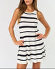 Piano Stripes Sleeveless A-Line Sweater Mini Dress