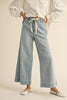 Cloud Ties Light Wash Wide Leg Tie Front Denim