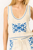 WhiteCap Threads Blue Stitched Knit Tank Top