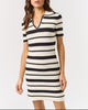 Domino Stitch Short Sleeve Sweater Mini Dress