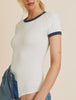 Casual Fit Contrast Detail Short Sleeve Bodysuit