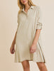 McKenna Button Up Long Sleeve T-Shirt Dress