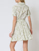 Natures Muse Short Sleeve Button Down Belted Mini Dress