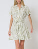 Natures Muse Short Sleeve Button Down Belted Mini Dress