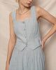 Coastal Stride Vest and Wrap Midi Skirt Two-Piece Set