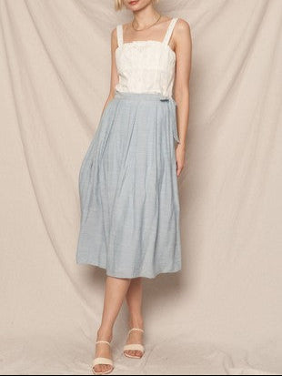 Coastal Stride Vest and Wrap Midi Skirt Two-Piece Set