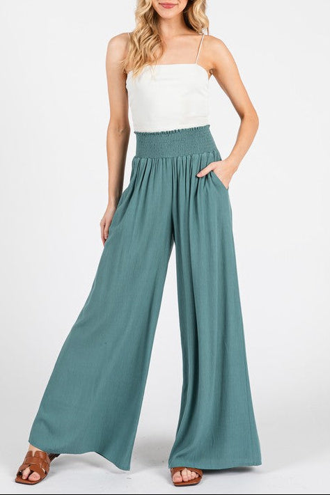 Coastal Flow Smocked Pants