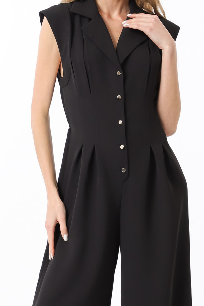 Noir Rose Sleeveless Jumpsuit