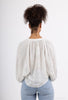 White Petals Embroidered Long Sleeve Button Down Top