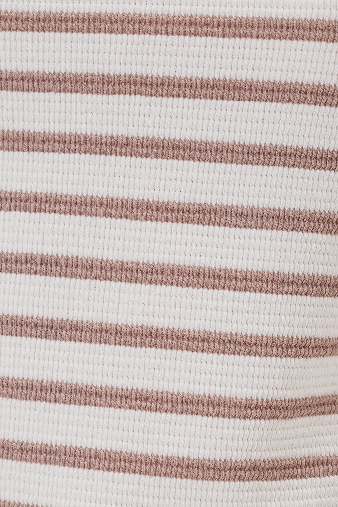 Rosewater Crop Striped Short Sleeve Top