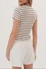 Rosewater Crop Striped Short Sleeve Top