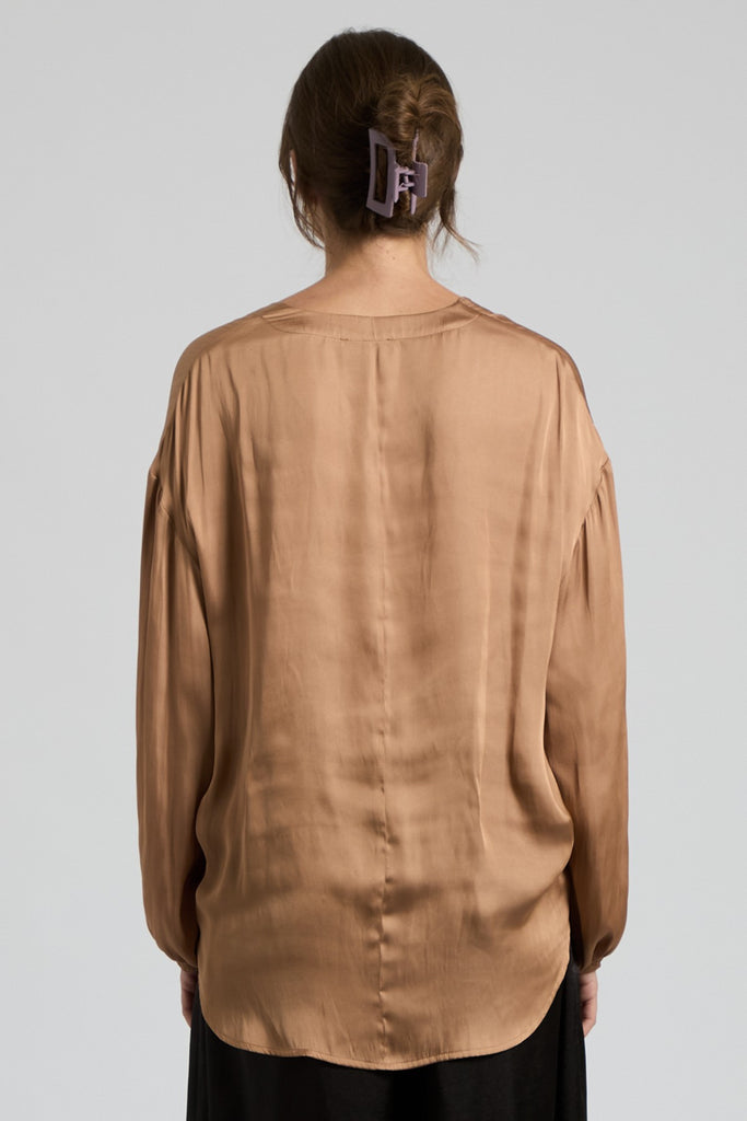 Butterscotch Satin High-Low Blouse