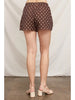 Mocha Polka High-Waisted Shorts
