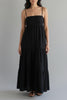 Dark Elegance Tiered Baby Doll Maxi Dress