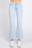 Renee Raw Hem Wide Leg Denim in Light Wash