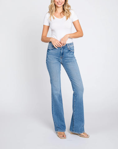 Classic Moment High Rise Dark Denim Vintage Cropped Flare Jeans