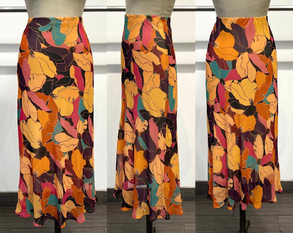 Ryan Floral Midi Skirt with Lining