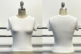 New Day Ribbed Crew Neck Top in Ivory