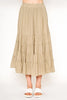 Allegra Tiered Midi Skirt with Elastic Waist In Sage Green