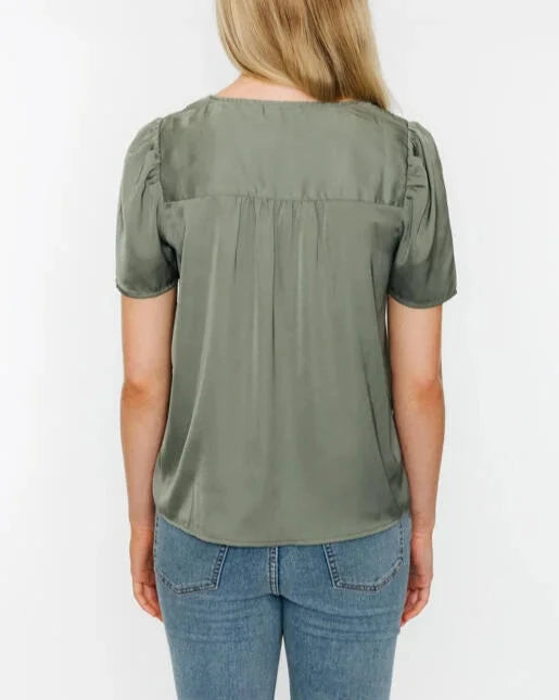 Cutie Pie V-Neck Flare Short Sleeve Top (Assorted Colors)