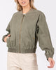 Colder Days Washed Bomber Jacket in Olive