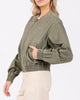 Colder Days Washed Bomber Jacket in Olive