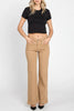 Latte Love Mid-Rise Solid Hem Wide Leg