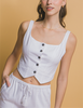 Linen Cloud Sleeveless Button Detail Vest (Assorted)