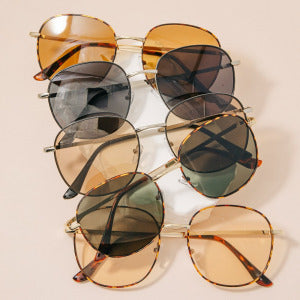 Golden Classics Round Wire Frame Sunglasses
