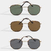 Sunlit Shores Slim Tortoise Metal Sunglasses