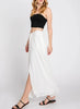 Mamma Mia Center Slit Maxi Skirt in White